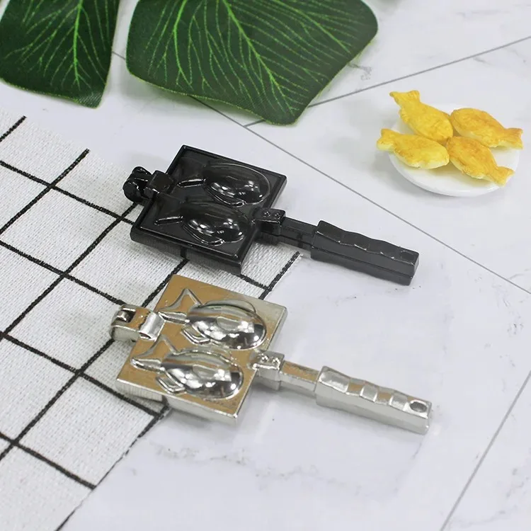 Dollhouse Copper Mini Taiyaki Mold Baking Pan Miniature Items Braised Snapper Mould Food Doll House Kitchen Accessories