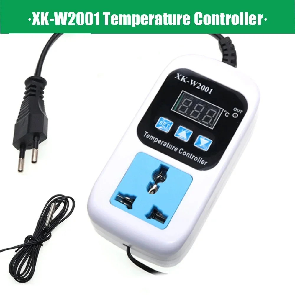 Digital Temperature Controller, Electronic Socket Thermostat Thermostat with Fault Warning Digital Display 0.1℃ Accuracy