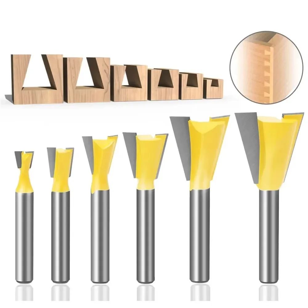 

1PC 1/4" 6.35MM 6MM Shank Milling Cutter Wood Carving 1/4 Dovetail Joint Router Bits 14 Degree Woodworking Engraving Bit Milling