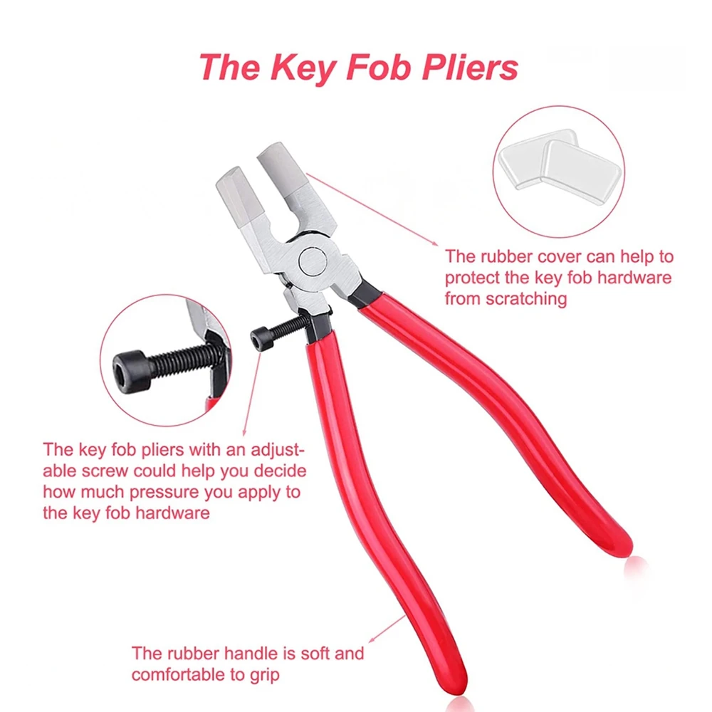 61Pcs 2.5cm Key Fob Keychain Hardware with Pliers Tool Set for Wristlet Clamp Key Lanyard Making