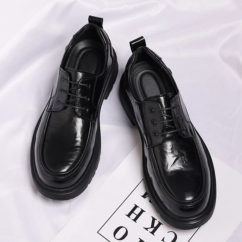 

Мужские туфли дерби из искусственной кожи, однотонная профессиональная классическая деловая мужская обувь на шнуровке