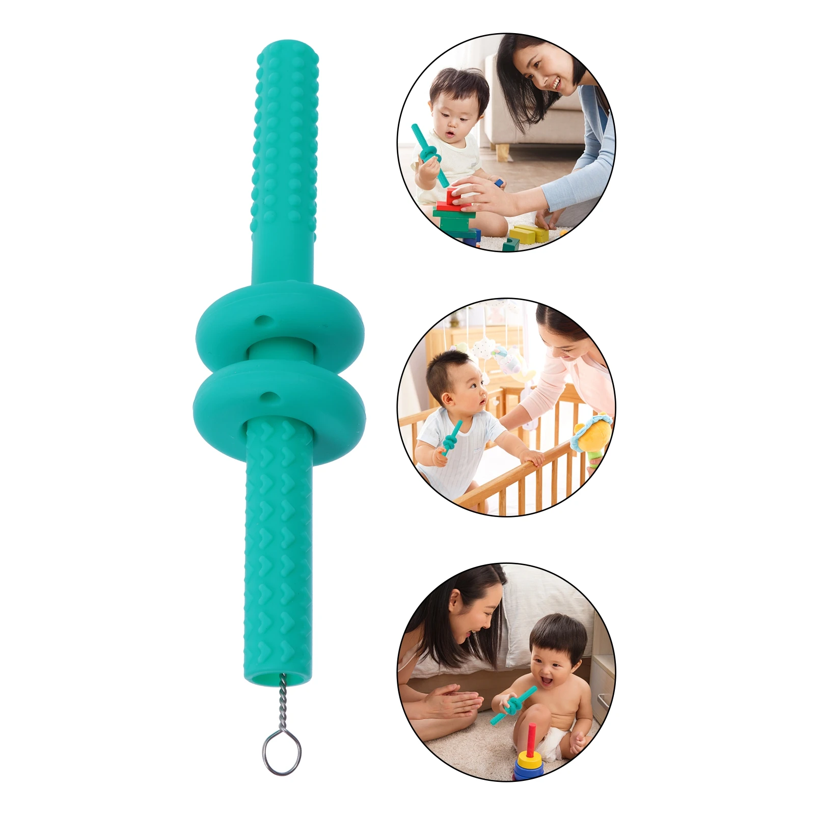

Baby Teether Toys Food Grade Silicone Chew Tubes Hollow Molar Teethers Soft Flexible Safe for Infant Gum Massage