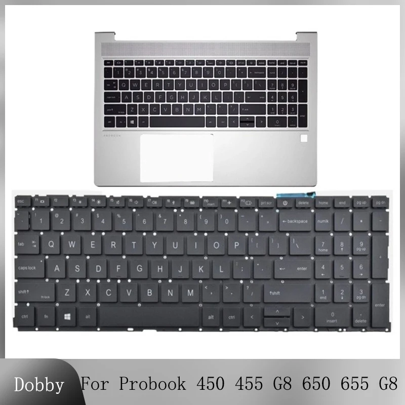 

New US Keyboard For Probook 450 G8 455 650 G8 655 G8 M05033-001 Laptops Palmrest Top Case Replacement Keyboard with Backlight