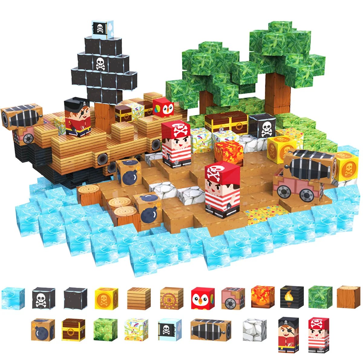 磁気ビルディングブロック、男の子と女の子のための教育玩具、子供用スタッキングマグネット、クリスマス、ハロウィーンギフト、ランダムカラー