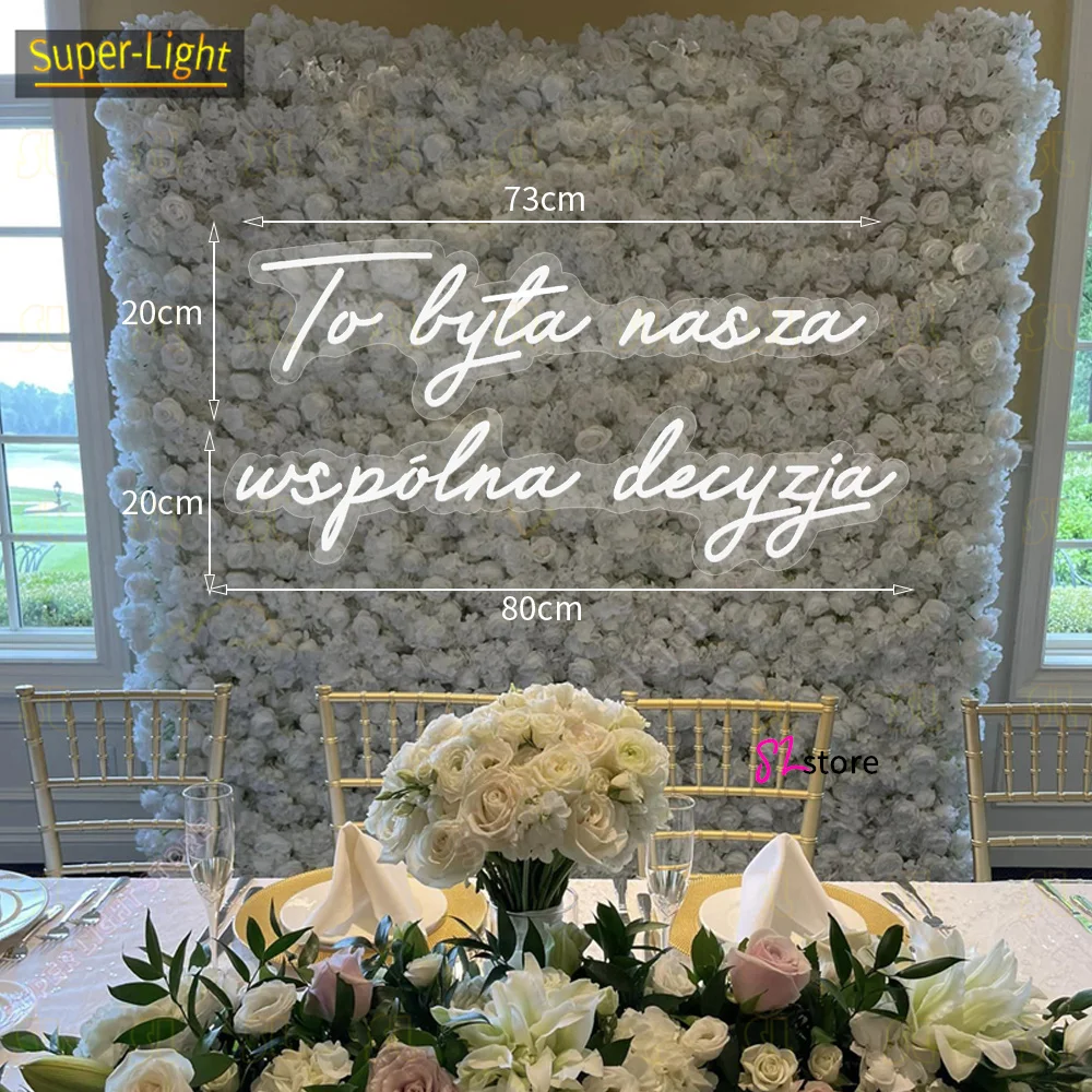 

Custom LED Neon Sign 80cm It was our decision together Neon Sign Wedding Party Room Bedroom Decoration for Wedd Decor