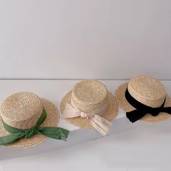 Chapeau de paille coréen pour enfants, casquettes de protection solaire pour enfants, casquettes anderpour enfants, casquettes de plage de voyage en plein air, 2024