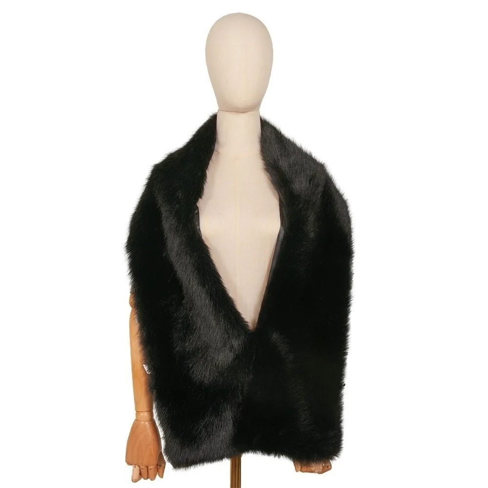 

Однотонная плюшевая шаль-накидка в корейском стиле, мягкий шарф из искусственного меха, утепленный воротник-снуд, накидка на плечи для невесты, осень/зима