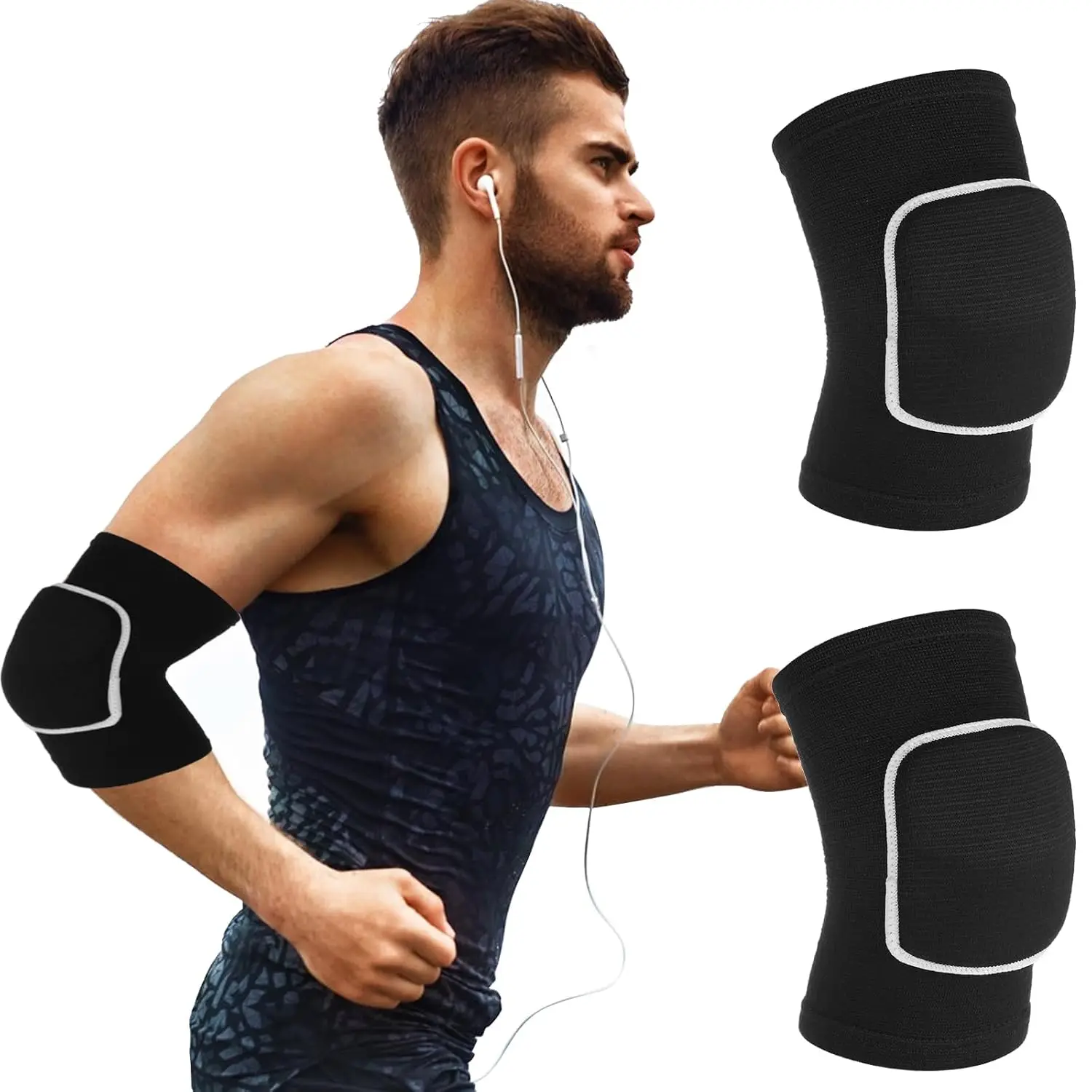 

1Pair Arm Brace Pads Elbow Protector Strap,Breathable Anti-Collision Sponge Tendonitis Fitness Tennis Knee Support for Men Women