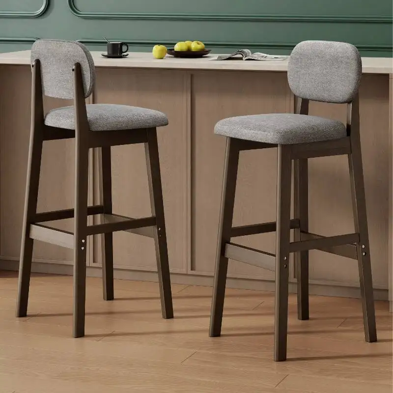 الحديثة الحد الأدنى كرسي طويل الساق واسعة رمادي داكن أنيق الشمال مريح كرسي طويل الساق مطعم منجد تابوريت دي بار الأثاث