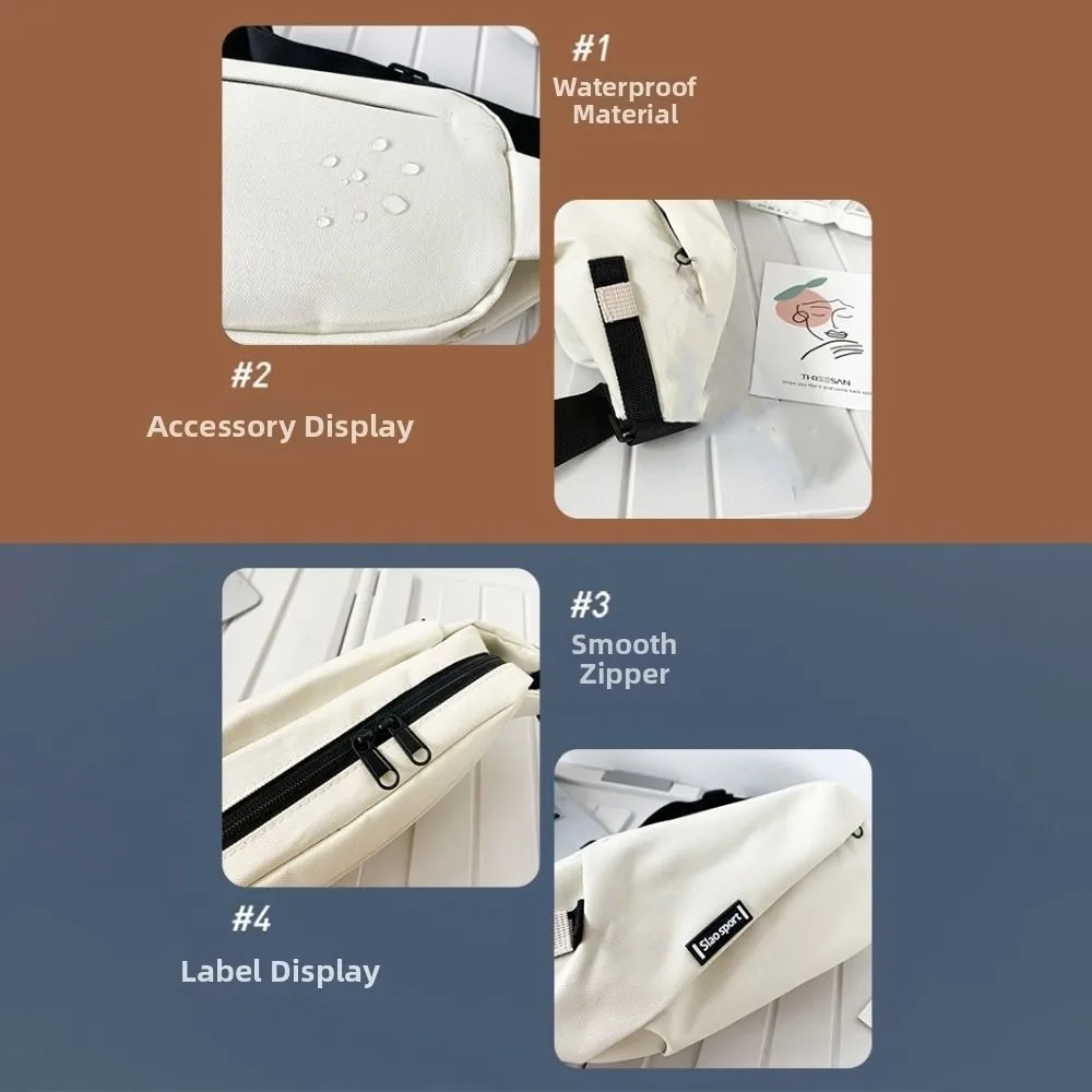 

Нейлоновые поясные сумки большой вместимости со вставками, легкая сумка через плечо на молнии, модная сумка-мессенджер на одно плечо, функциональная сумка