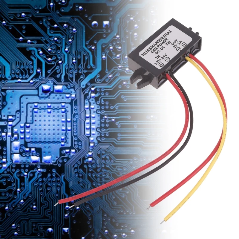 Convertidor Cable alimentación regulador voltaje portátil, adaptador reductor voltaje estable 12-24V a 3V para