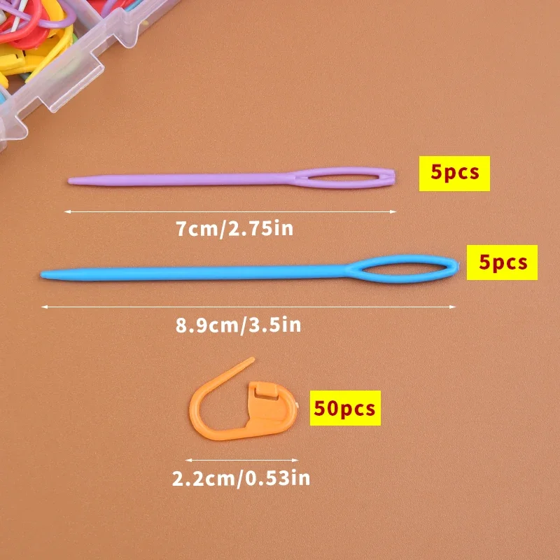 61 قطعة متعدد الألوان البلاستيك الراتنج مقاطع صغيرة الحياكة الكروشيه علامات قفل غرزة مشبك إبرة بمناسبة خواتم DIY بها بنفسك أداة الخياطة #4