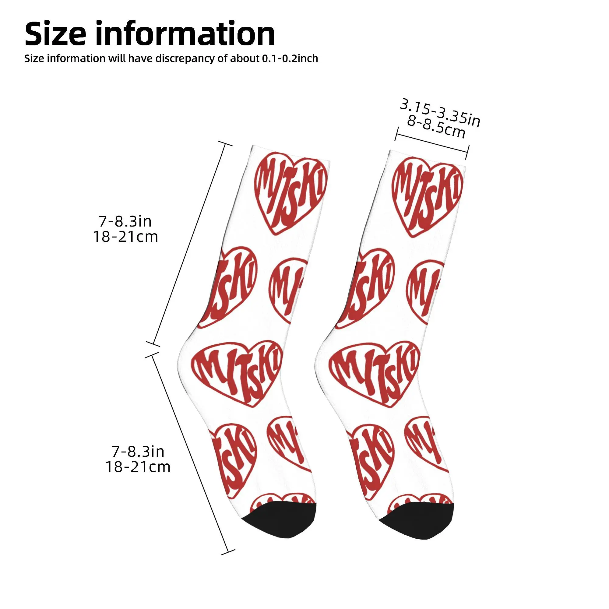 Mitski-Chaussettes absorbant la transpiration pour hommes et femmes, Love Red Hearth, tenues confortables, 03/Wear