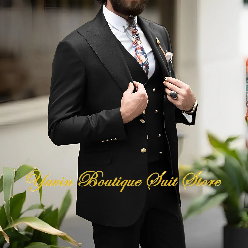 Traje de moda para hombre, conjunto de 3 piezas, chaqueta, pantalones, chaleco, novio, boda, esmoquin, conjunto con americana formal para hombre