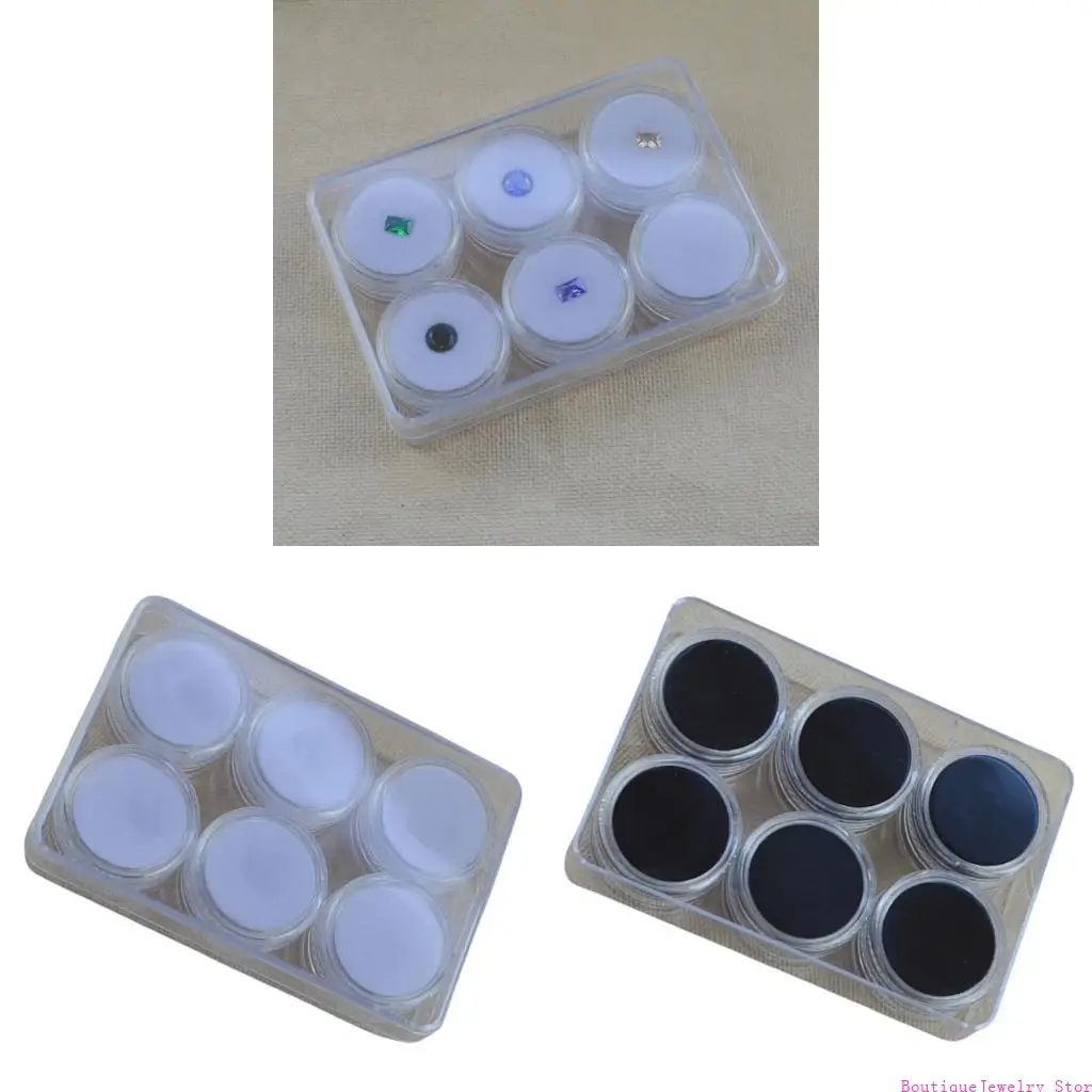 E1PE Crystals Clear Jewelry Organizers Containers Screw Designs Gemstones Display