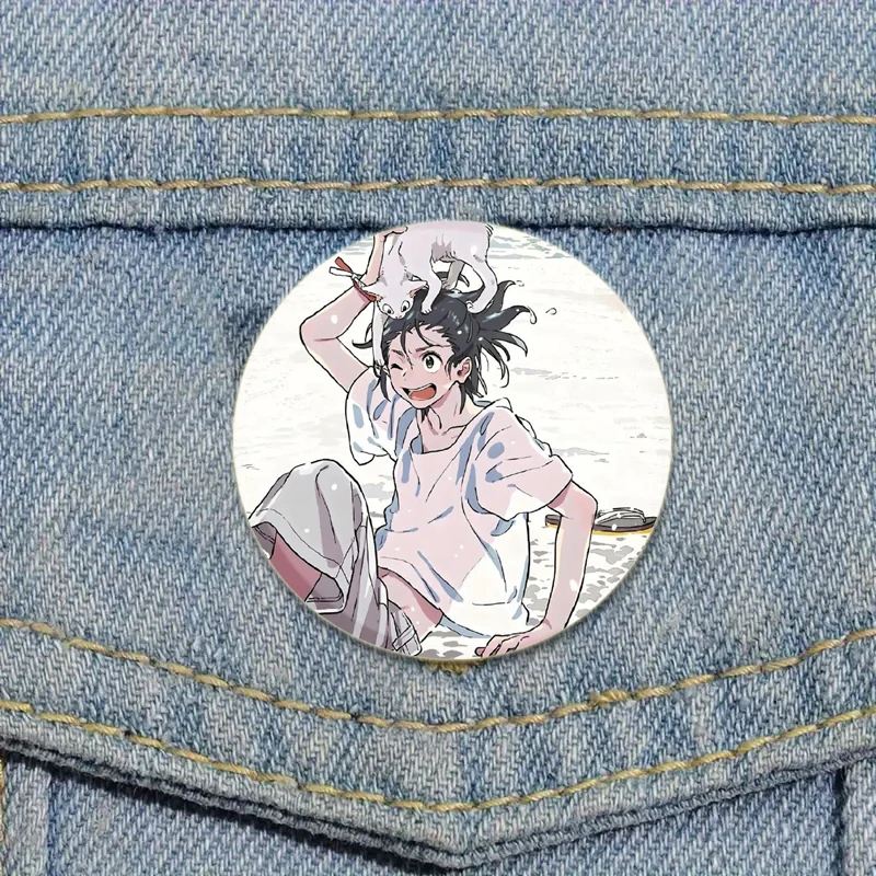 32/44/58mm Seaside Stranger Cartoon Badge Round DIY Creative Brooches Anime Button Pins for Backpack Jewelry Accessories Gifts view 3