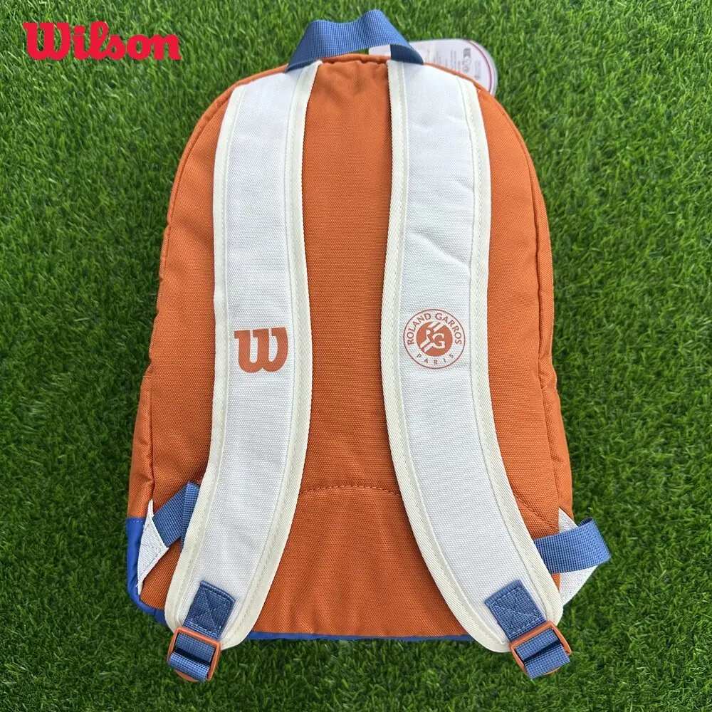 Wilson 2024 Team Roland Garros Backpack French Open Large Capacity Orange Blue Grey Double Shoulder Tennis Bag