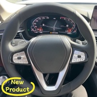 Custom Hand-stitched Black Microfiber Leather Steering Wheel Cover For BMW i4 G01 G02 G05 G06 G07 G11 G12 G20 G22 G23 G26 G29