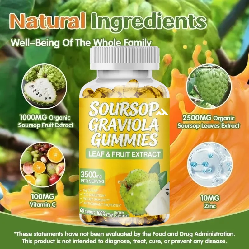 Organic Lychee Leaf Fruit Extract Gummies Containing Vitamin C and Zinc - Used for Immune, Digestive, and Antioxidant Health