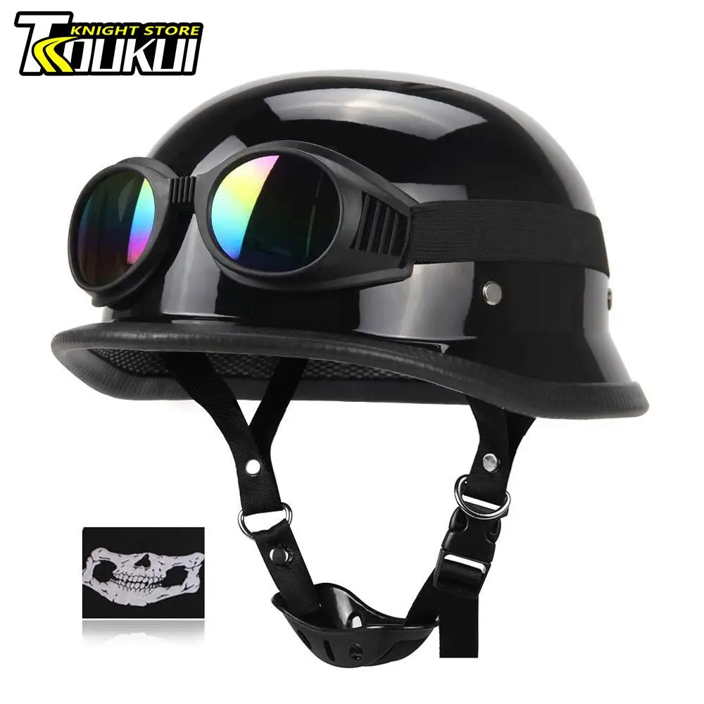 DOT Certification Motorcycle Helmet Capacete De Moto Helmet Half Face Sunglasses Gift Windproof Mask Equestrian Scooter Helmet