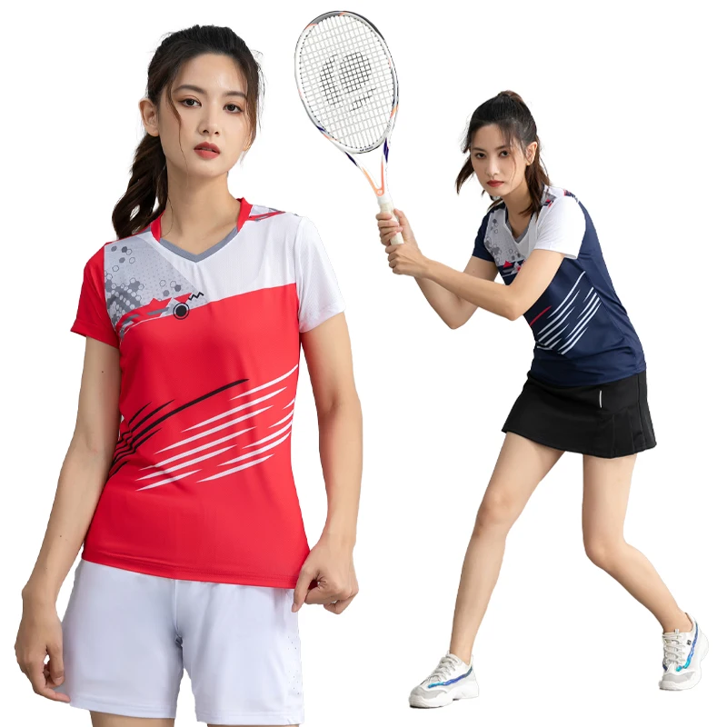 Exercise Women Shirt  Table Tennis Badminton Jerseys Training  Outdoor Gym Fashion Short Sleeves Breathable Yoga Print Tee