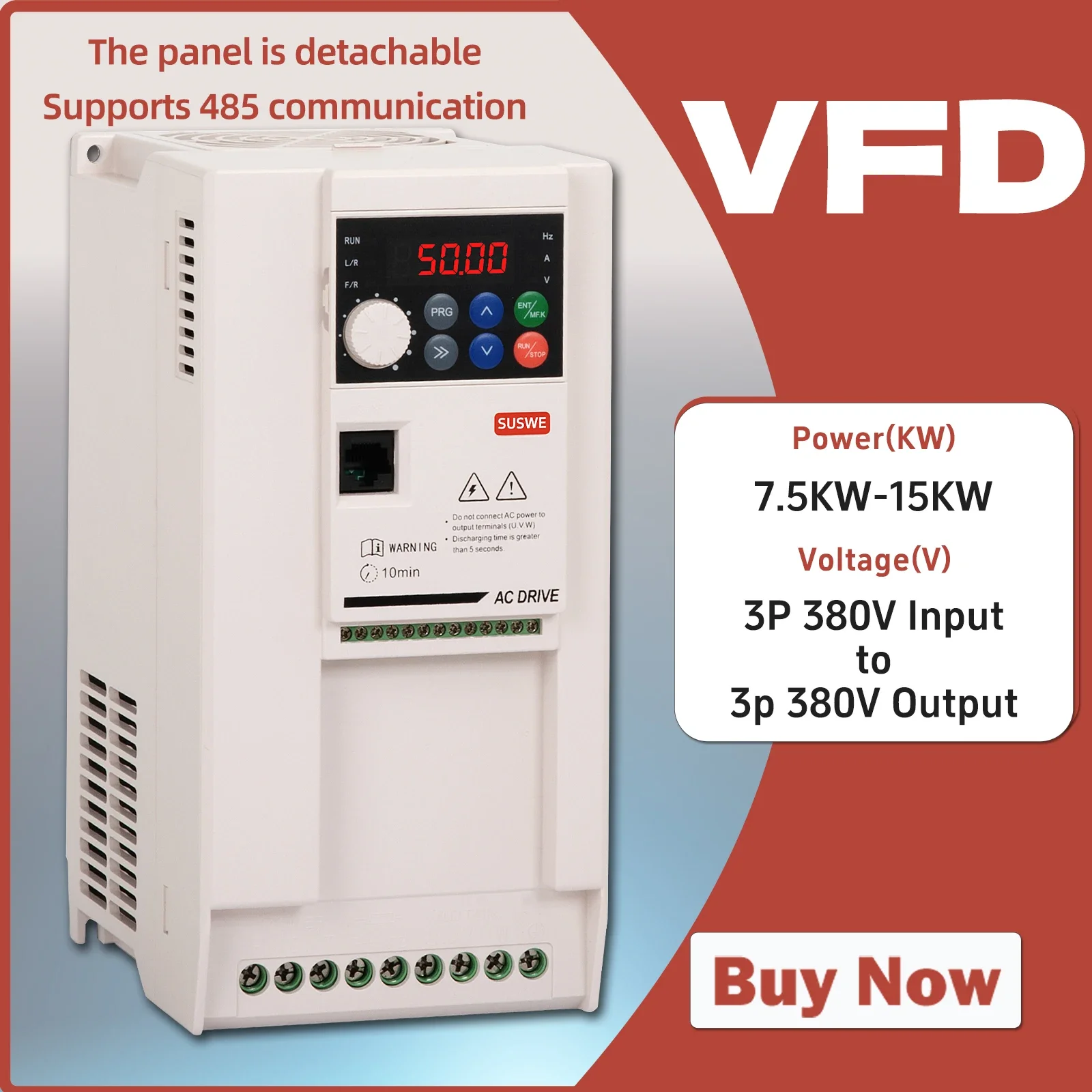 Frequency Converter for Motor 380V 7.5kW-15kW 1 Phase Input to 3 Phase Output 50 60Hz AC Drive VFD Inverter