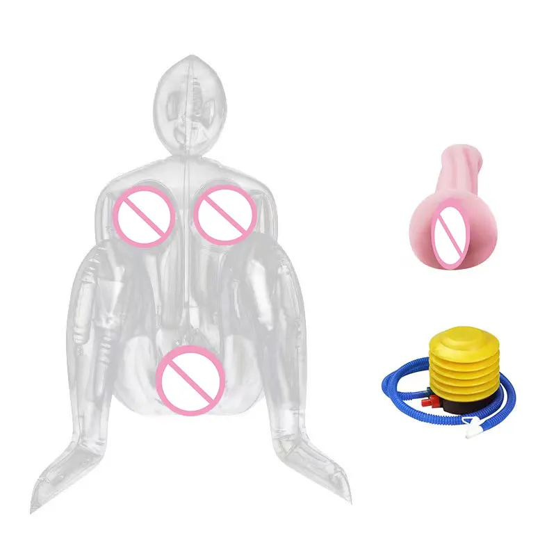 Inflatable Doll Male Transparent Leather M Legs Painted Leather Doll Inflatable Cannon Holder Adult Erotica Male Masturbator