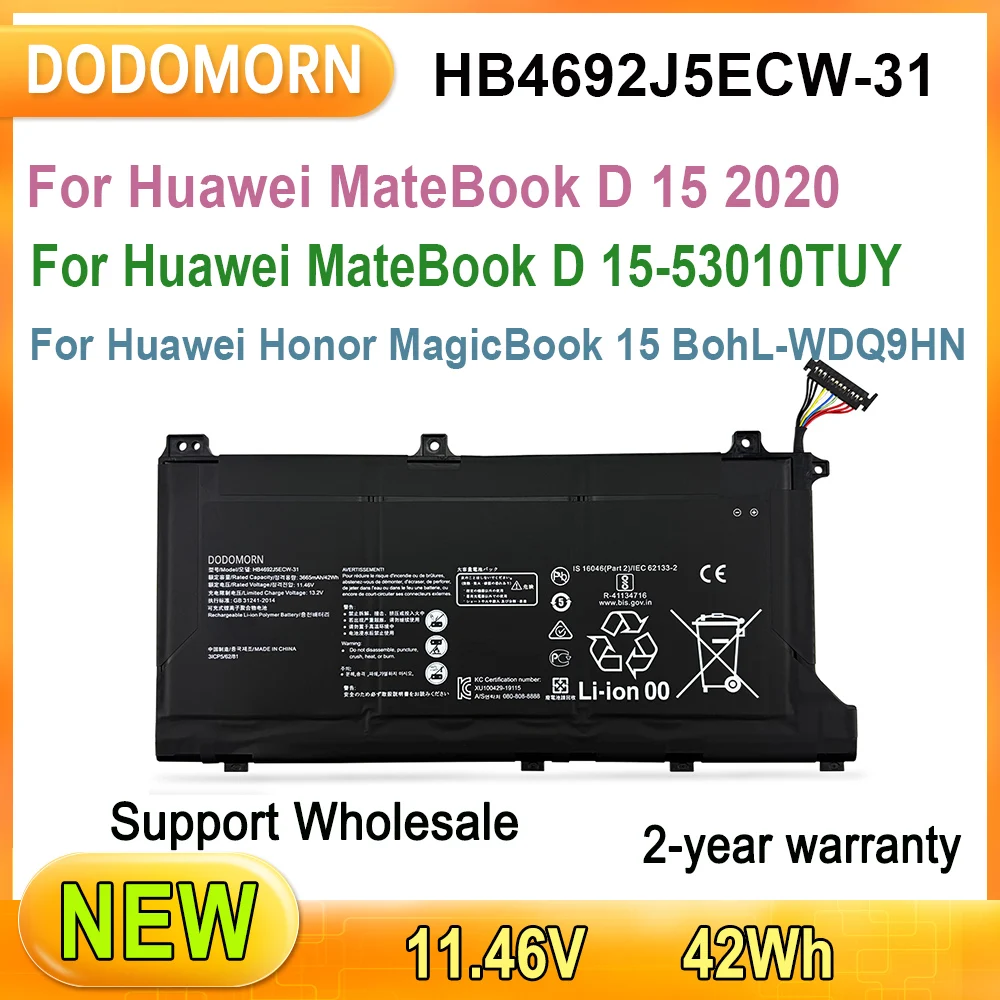 New HB4692J5ECW-31 Laptop battery For Huawei MateBook D 15 2020,15-53010TUY,For Huawei Honor MagicBook 15 BohL-WDQ9HN Battery