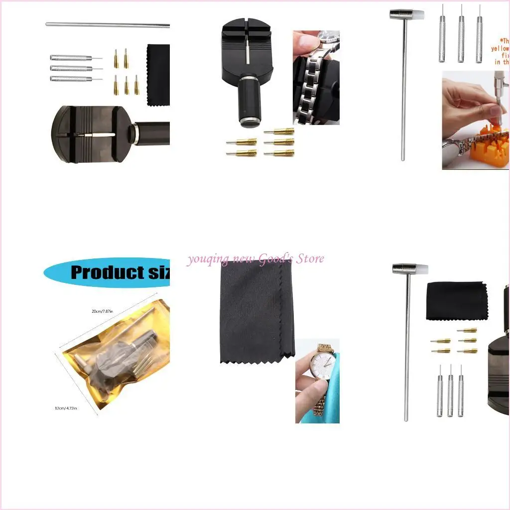 

57QA Multipurpose 11Pcs Watch Tool Set for Band Adjustment Pin Extraction Strap Maintenance Professional Casual Use