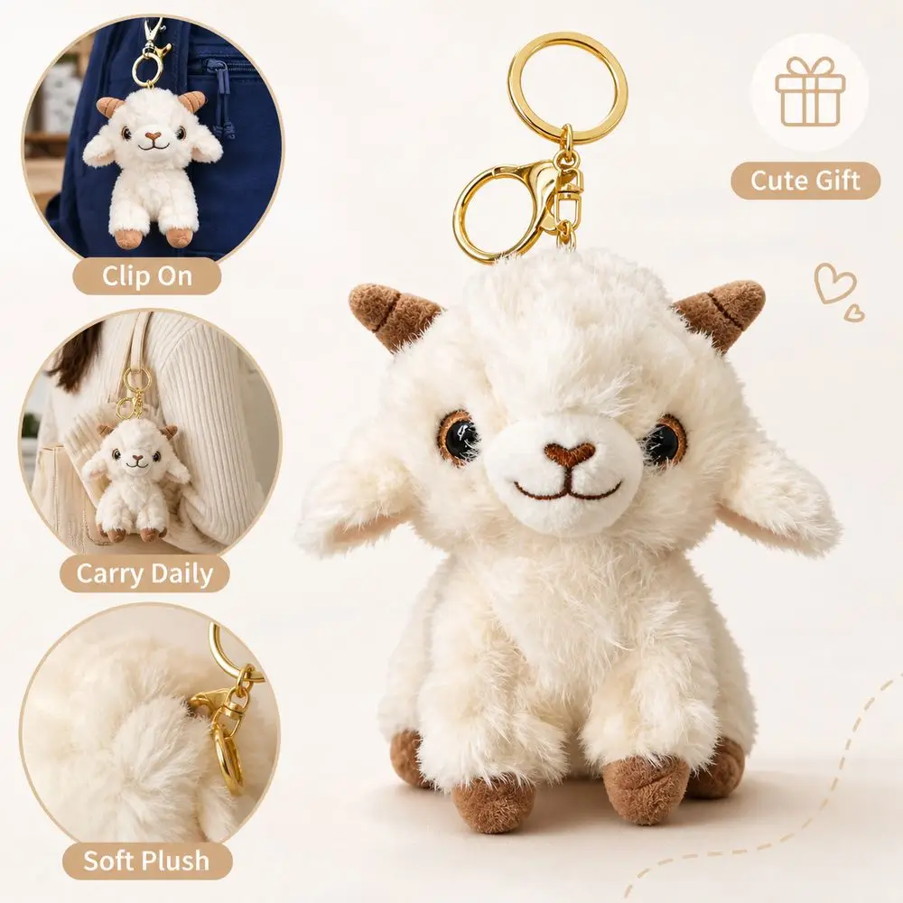 Gifts PP Lamb Keychain Cute Style Realistic Style Sheep Texture Keychain Attachment Bag Decoration Keepsake