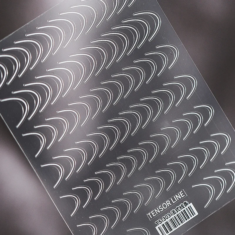 ディープ V 字型ゴールドスタンピングフレンチラインストライプグラデーションライン 5D ネイルアートステッカーソフトラインストーン粘着マニキュアデカール DIY