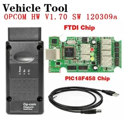 Vehicle OPCOM for Opel OP COM 1.70 1.95 2021 Car Diagnostic for OP-COM 1.70 PIC18F458 CAN BUS OBD OBD2 Auto Tools