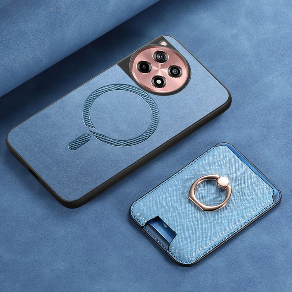 

2In1 Detachable Leather Wallet Case For Oneplus 13 5G Magnet Back Ring Cover OnePlus 12R Luxury Etui One Plus 13 12R Funda