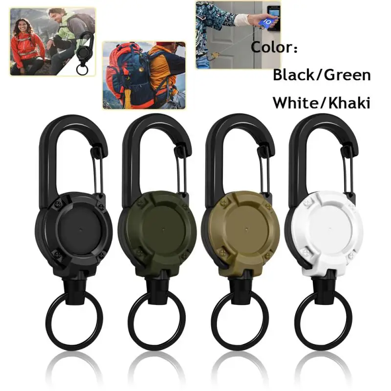 

Heavy Duty Retractable Badge Reel Anti-theft Metal Easy-to-pull Buckles Rope Elastic Keychain Sporty Retractable Key Rings Tools