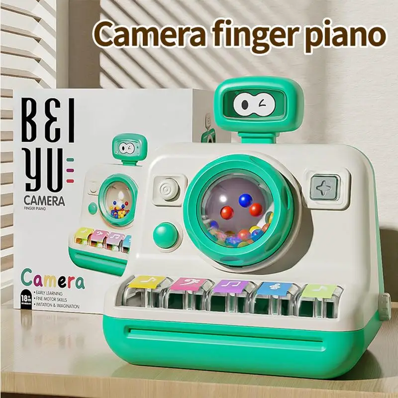 Brinquedo Teclado com Forma de Câmera Infantil, Brinquedos Musicais com Som e Luz, Instrumento Musical, Atividades de Aprendizagem, Desenvolvimento Infantil