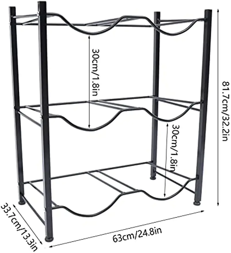 3-Tier Water Jug Rack Organizer Heavy Duty 6 Water Bottle Storage Rack Detachable, 5 Gallon Water Jug Holder