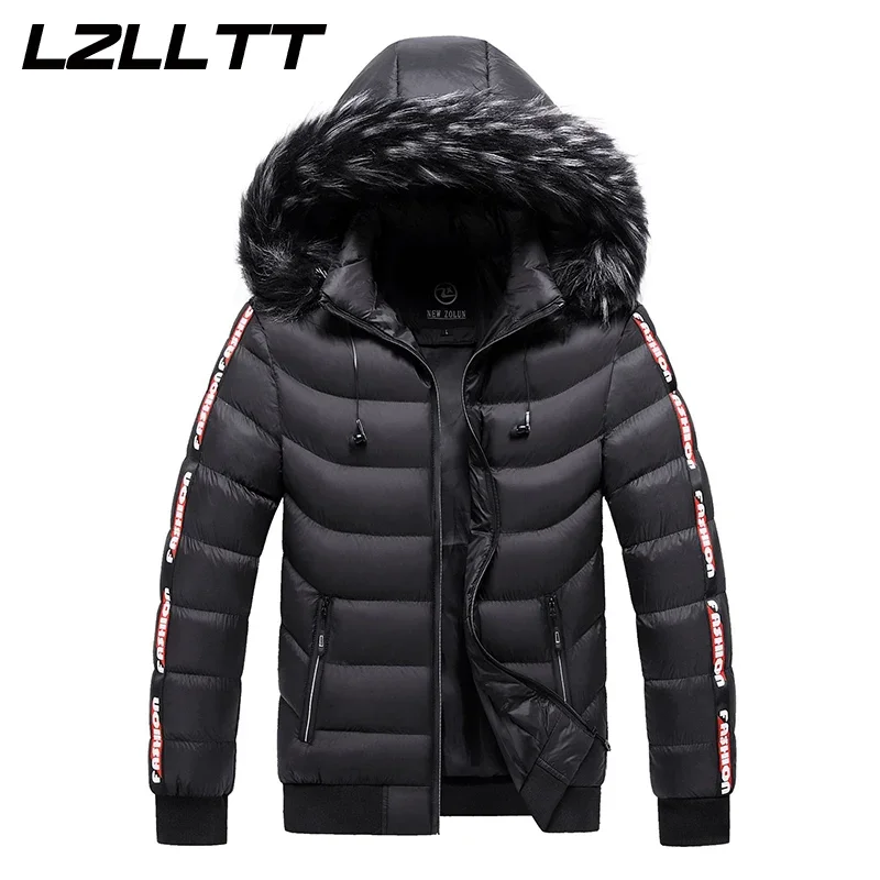 Winter Men Warm Hooded Parkas Jackets Mens Windbreaker Outwear Parkas Coats Men Autumn Detachable Hat Outfits Parkas Coats Male