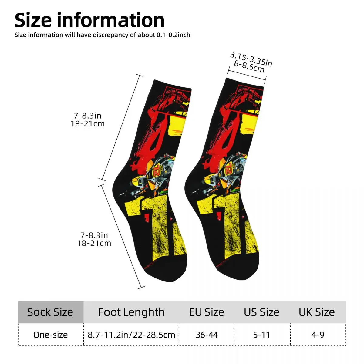 Marco Bezzecchi Socks Printed Men's Stockings Polyester