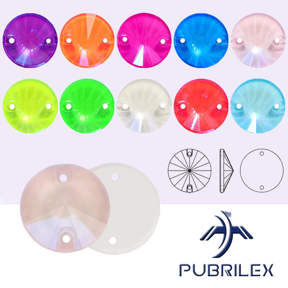 Glass K9 Neon Rivoli New Strass Edges with Chamfers Sewing Crystals Sew On Rhinestones Flat Back Stones For DIY Garment Clothes