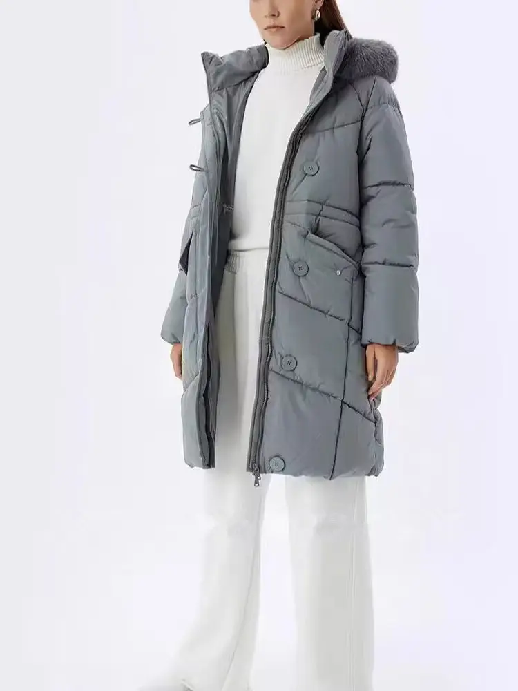 Winter New Women's Down Cotton Jacket Windproof Hooded Warm Slim Fit Cotton Jacket