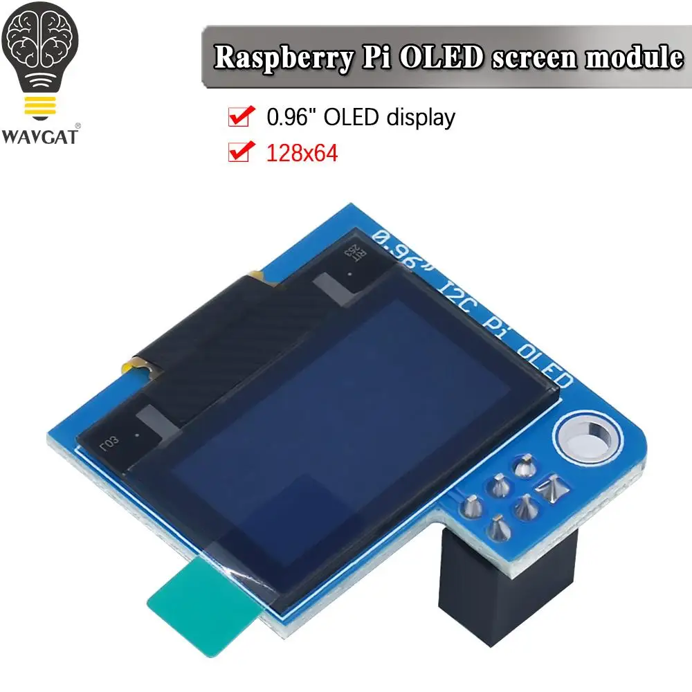 Raspberry P 0.96 Inch OLED I2C SSD1306 128 x 64 Blue Screen Display Module for Raspberry Pi 4B 3B Zero 2 W