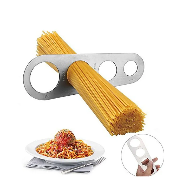 1Pcs Kitchen Stainless Steel Pasta Noodle Measure  Kitchen Accessories 4 Holes Spaghetti Measurer Tools Measuring Dough Strip