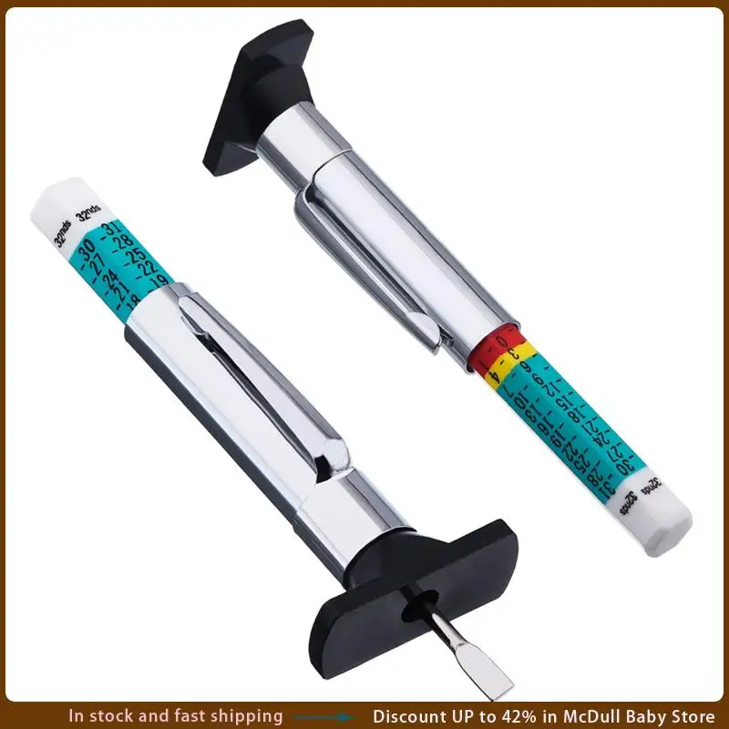 ABJA-20 PCS Tyre Tread Depth Gauge Color Coded Tire Depth Gauge Tool Silver & Green Tire Tread Depth Accurate Measurement Tools