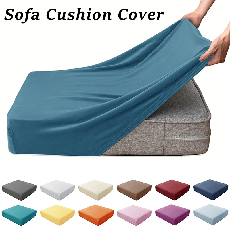 Velvet Soft Sofa Covers Solid Colors Stretchy Sofa Sectional Covers for Living Room Washable Seat Cushion Case Home Decor