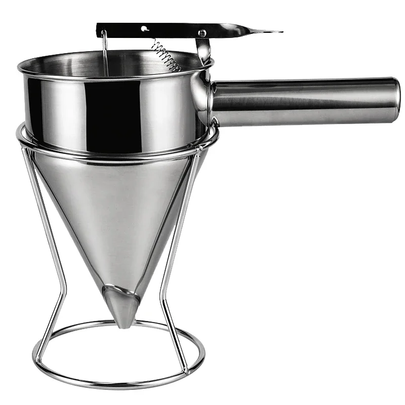Stainless steel funnel octopus ball baking tools batter cone colander snack making AIDS