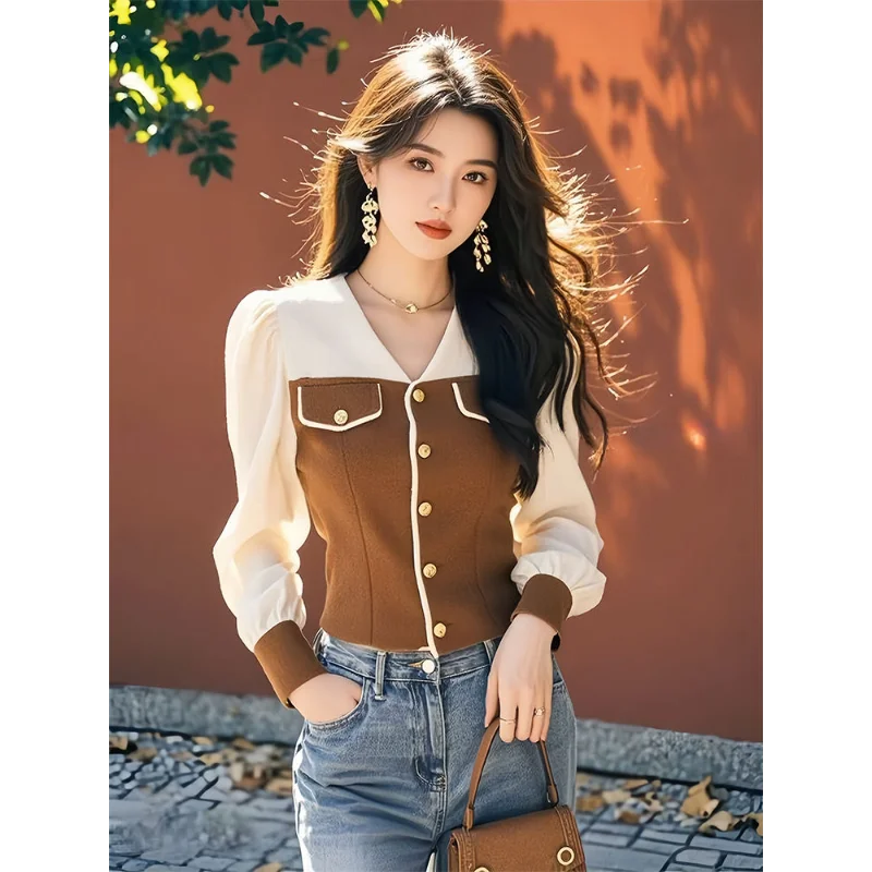 

Long-sleeved Shirt For Women 2025 Spring Autumn New Light Luxury Fashionable Unique Top