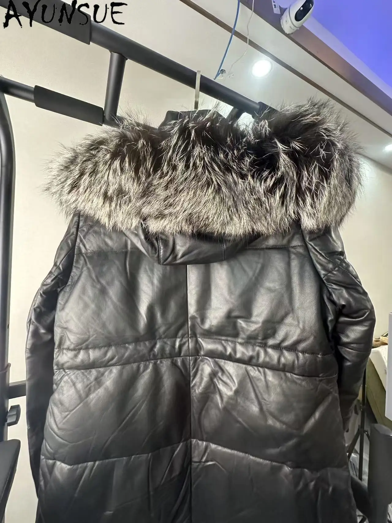 AYUNSUE جلد الغنم الطبيعي أسفل سترة النساء الملابس الشتوية الدافئة معطف فريد تعزيز عيوب صغيرة لا استرداد لا تبادل #5