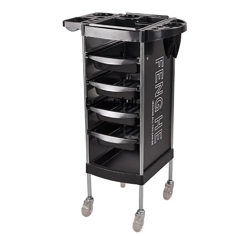 Beauty Salon Cart Hair Salon Tool Cart Multifunctional Six-layer Storage Bar Car Barber Shop