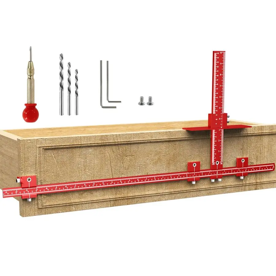 

Набор для разметки мебельной фурнитуры, 32-дюймовый и 16-дюймовый съемные шаблоны MAX для мебельных ручек с автоматическим центровочным пробойником, из алюминиевого сплава