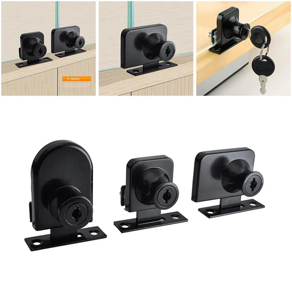 

Стеклянный замок из цинкового сплава, витрина, цилиндр двери шкафа, раздвижное стекло, дверные замки, мебельная фурнитура, 2 шт., ключ для стекла 5-8 мм